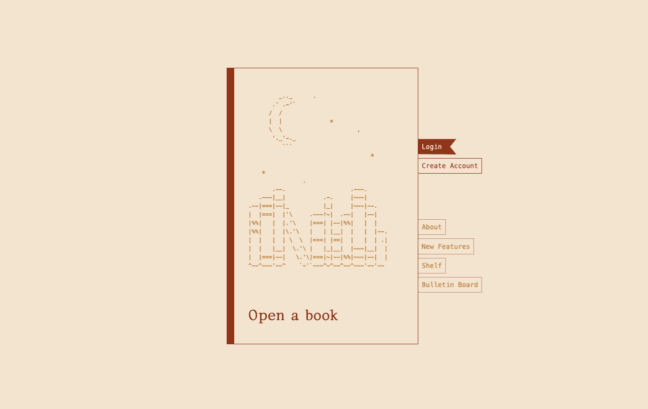 Bookshelf Town Homepage